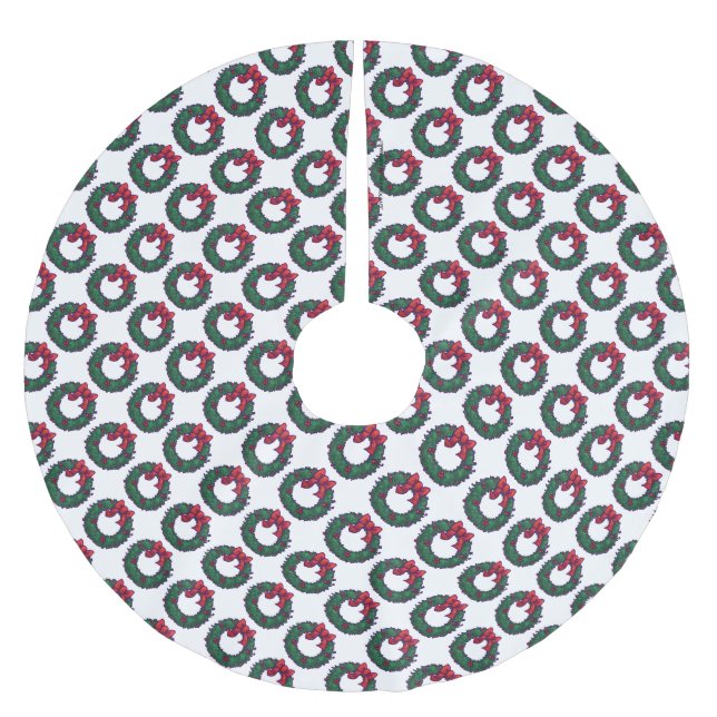 Jupon De Sapin En Polyester Brossé Rameaux de houx (Devant)