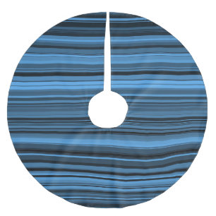 Jupon De Sapin En Polyester Brossé rayures noir bleu