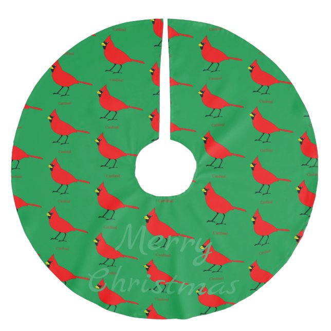 Jupon De Sapin En Polyester Brossé Red Cardinal Bird Thunder_Cove (Devant)