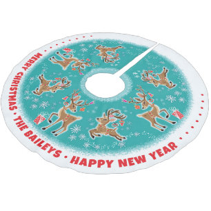 Jupon De Sapin En Polyester Brossé Reindeer Festif Personnalisable
