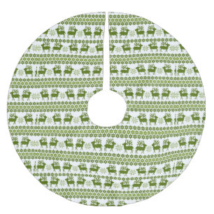 Jupon De Sapin En Polyester Brossé Reindeer nordique & Snowflakes