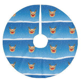 Jupon De Sapin En Polyester Brossé Rennes souriantes en bleu