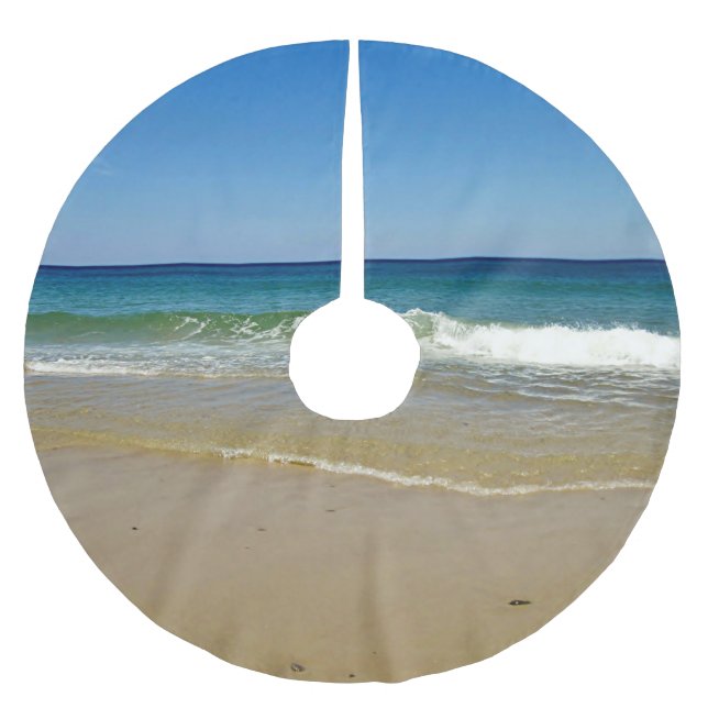 Jupon De Sapin En Polyester Brossé Ressacs et plage sablonneuse (Devant)