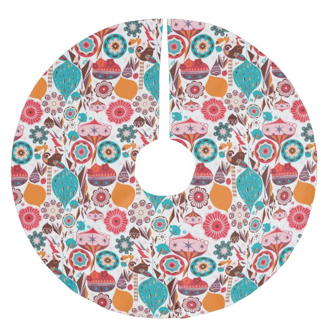 Jupon De Sapin En Polyester Brossé Rétro ornement (Devant)