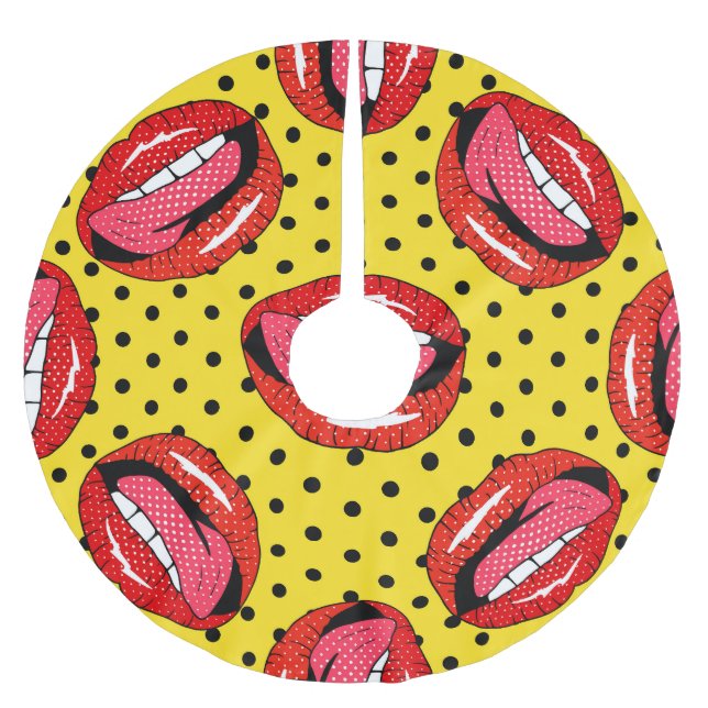 Jupon De Sapin En Polyester Brossé Retro Pop Art : Badges de patchs de dessin (Devant)