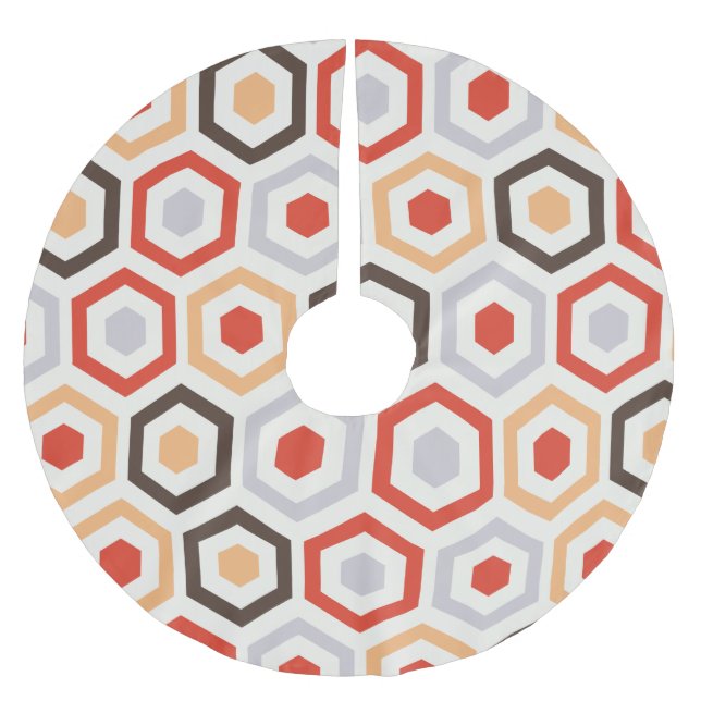 Jupon De Sapin En Polyester Brossé Rétros hexagones (Devant)