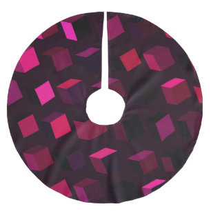 Jupon De Sapin En Polyester Brossé Rhombus rose foncé : Décor Abstrait rayonnant