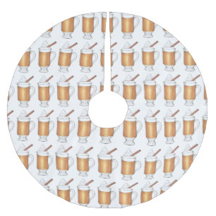 Jupon De Sapin En Polyester Brossé Rhum à beurre chaud Vacances Boissons Noël