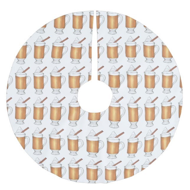 Jupon De Sapin En Polyester Brossé Rhum à beurre chaud Vacances Boissons Noël (Devant)