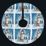 Jupon De Sapin En Polyester Brossé Rogh Collie avec Snowman Christmas<br><div class="desc">Magnifique collie art de Noël. Merveilleuse Marchandises de vacances idées cadeaux pour les amoureux de Collie sur votre liste d'achats. Les produits xmas comprennent des cartes,  ornements,  sweat - shirts à capuche,  sweatshirts,  plus. Offrez-vous des cadeaux de Noël ou offrez-vous !</div>