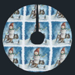 Jupon De Sapin En Polyester Brossé Rogh Collie avec Snowman Christmas<br><div class="desc">Magnifique collie art de Noël. Merveilleuse Marchandises de vacances idées cadeaux pour les amoureux de Collie sur votre liste d'achats. Les produits xmas comprennent des cartes,  ornements,  sweat - shirts à capuche,  sweatshirts,  plus. Offrez-vous des cadeaux de Noël ou offrez-vous !</div>