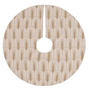 Jupon De Sapin En Polyester Brossé Rose Art déco : Plumes de paon doré