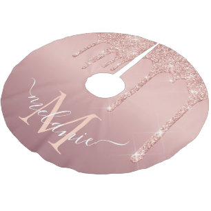 Jupon De Sapin En Polyester Brossé Rose Gold Parties scintillant Arbre de Noël Jupe p