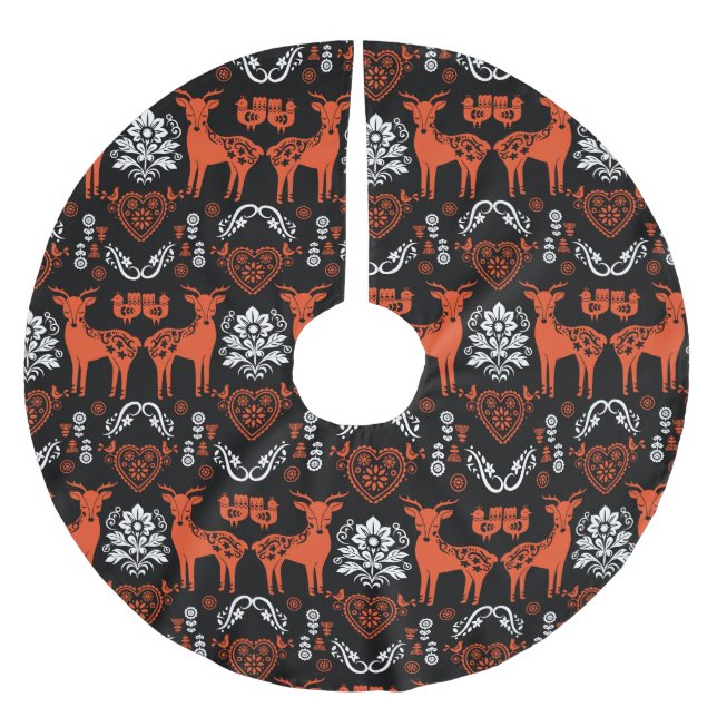 Jupon De Sapin En Polyester Brossé Rosemaling Norwegian Folk Art (Devant)