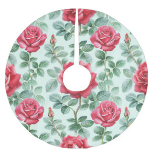 Jupon De Sapin En Polyester Brossé Roses aquarelle : Illustration Florale sans joint.