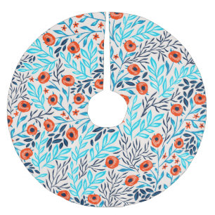 Jupon De Sapin En Polyester Brossé Roses colorés Abstraits : Floral Vintage