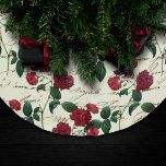 Jupon De Sapin En Polyester Brossé Roses rouges magnifiques et écriture Vintage class<br><div class="desc">#abstractart Joliment féminine Fleurs roses de l'ère victorienne et feuilles verts sur un velours sophistiqué blanc cassé arrière - plan avec vieilles calligraphie style écriture manuscrite cursive. Ce design abstrait vintage des années 1990 présente une palette magnifique qui ajoute une parfaite pop de couleur. Pour coordonner les produits ou les...</div>