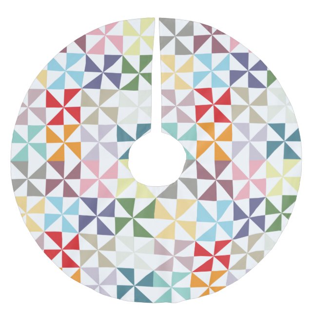 Jupon De Sapin En Polyester Brossé Roue géométrique colorée (Devant)