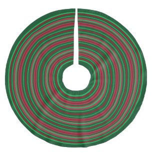 Jupon De Sapin En Polyester Brossé Rouge et Vert en cercle Motif de Noël