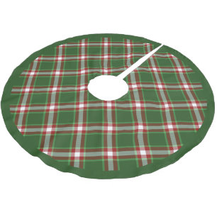 Jupon De Sapin En Polyester Brossé Rouge Vert blanc Cool Rouge Lumberjack Plaid Motif
