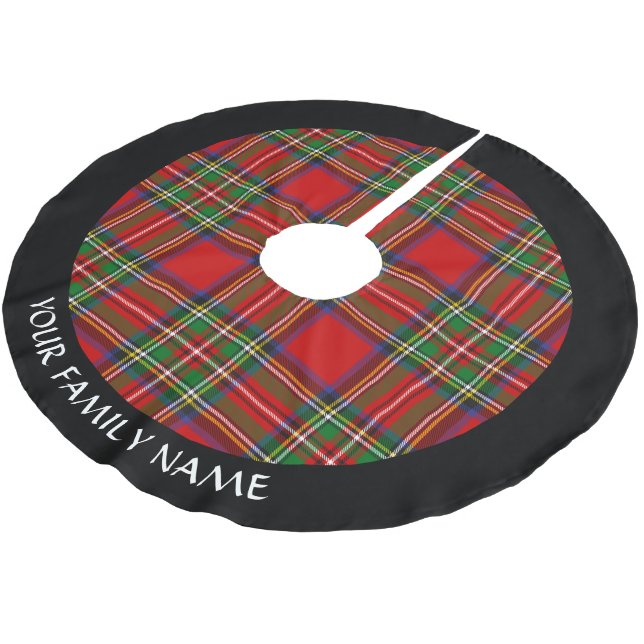 Jupon De Sapin En Polyester Brossé Royal Stewart Tartan (Angle)