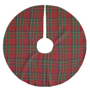 Jupon De Sapin En Polyester Brossé Royal Stewart Tartan Paillée Arbre Jupe