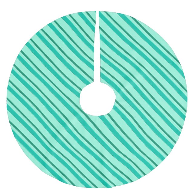 Jupon De Sapin En Polyester Brossé Rubans de velours, turquoise et aqua (Devant)