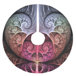 Jupon De Sapin En Polyester Brossé Rythme cardiaque, art fractal de fantaisie surréal