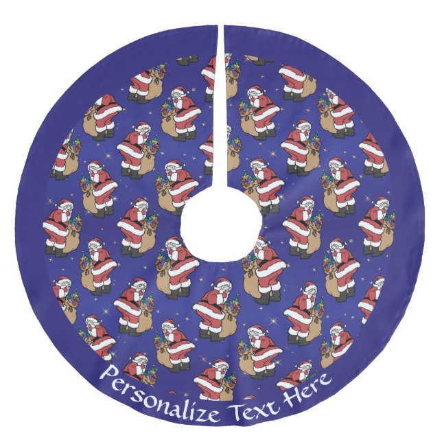 Jupon De Sapin En Polyester Brossé Sac de Noël du Père Noël Présents Personnaliser (Devant)