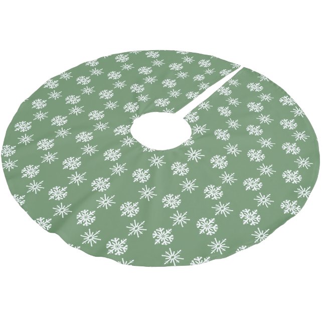 Jupon De Sapin En Polyester Brossé Sage rustique Pneus verts et blancs (Angle)