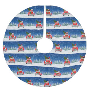 Jupon De Sapin En Polyester Brossé Saint Bernard Chien Voiture De Conduite En Neige N