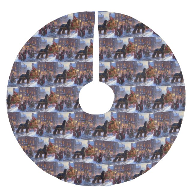 Jupon De Sapin En Polyester Brossé Saison de Noël Cocker Spaniel (Devant)