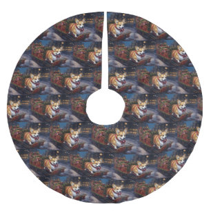 Jupon De Sapin En Polyester Brossé Saison de Noël de Corgi