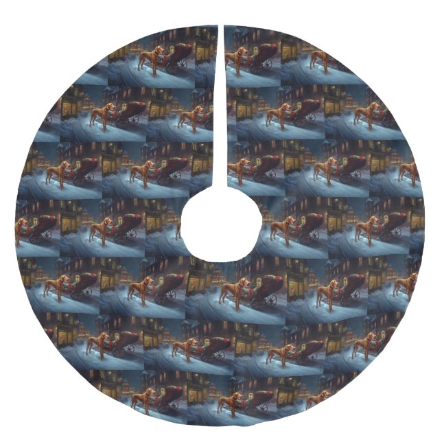 Jupon De Sapin En Polyester Brossé Saison de Noël de Vizsla (Devant)