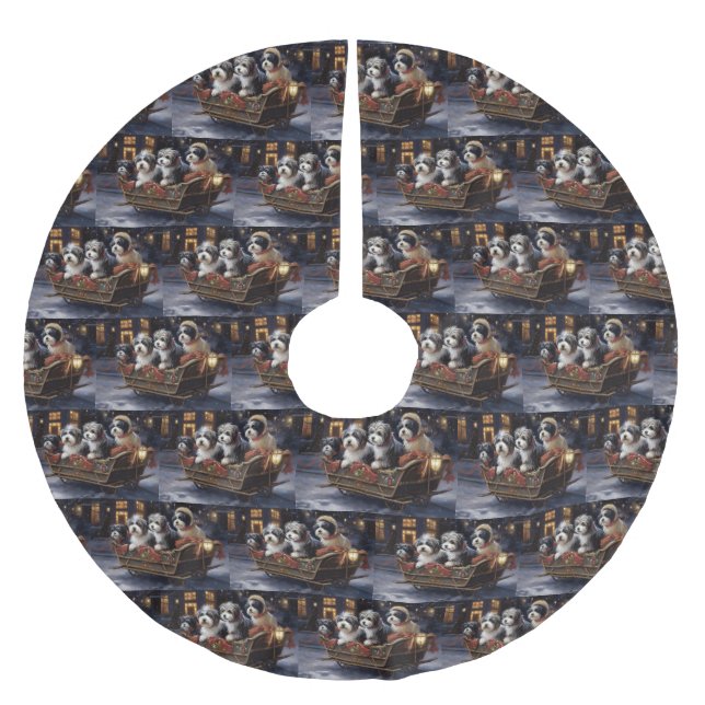 Jupon De Sapin En Polyester Brossé Saison de Noël Havanais (Devant)