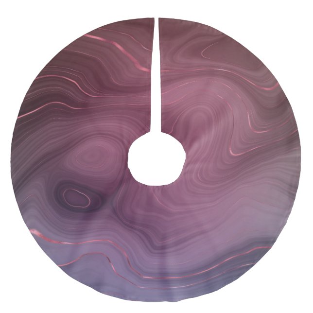 Jupon De Sapin En Polyester Brossé Sangria Strata | Moody Pink and Purple Luxe Agate (Devant)