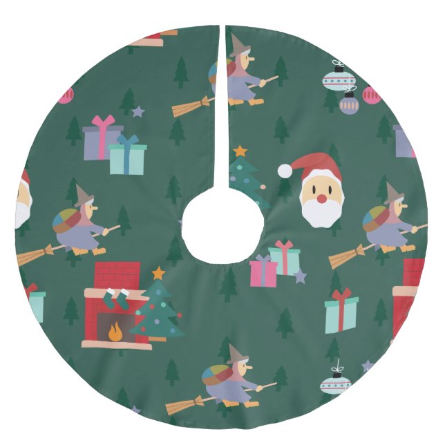 Jupon De Sapin En Polyester Brossé santa claus befana (Devant)