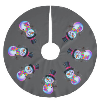 Jupon De Sapin En Polyester Brossé Sarcastique Bonhomme de Neige Néon Urbain Hiver Ma