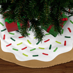 Jupon De Sapin En Polyester Brossé Saupoudrer la jupe d'arbre de Noël de Donut mignon