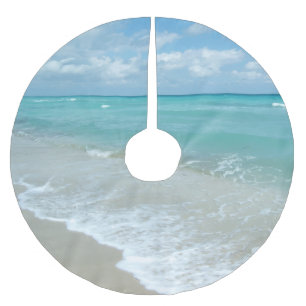 Jupon De Sapin En Polyester Brossé Scène bleue de détente de nature de paysage