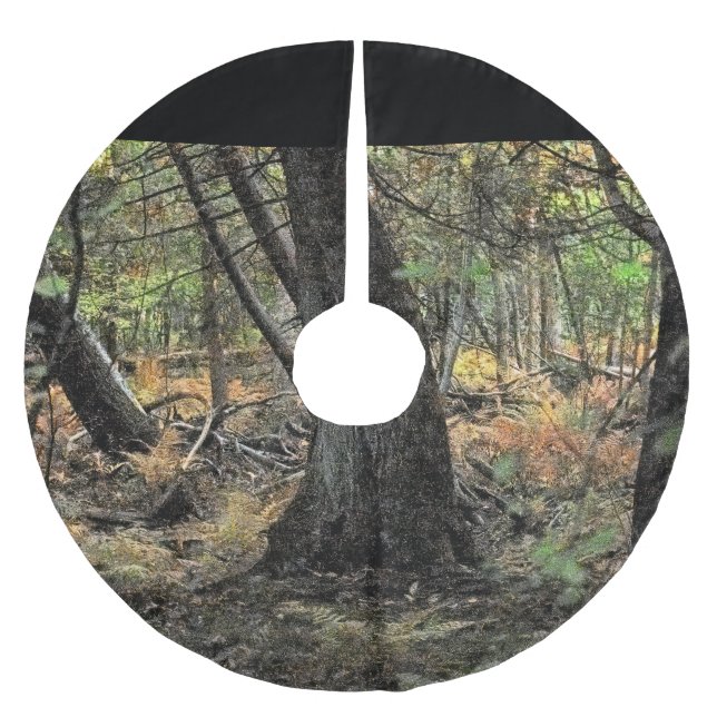 Jupon De Sapin En Polyester Brossé Scène de forêt automnale          (Devant)