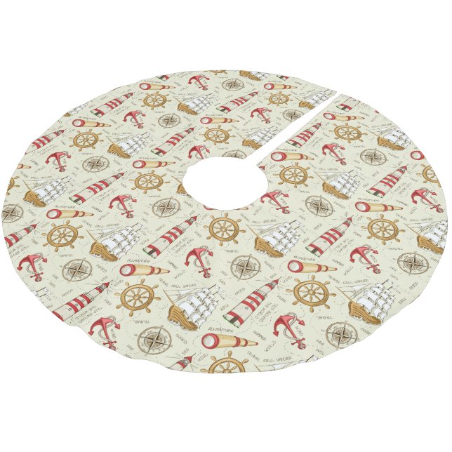 Jupon De Sapin En Polyester Brossé Scène d'océan (Angle)