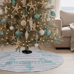 Jupon De Sapin En Polyester Brossé Seahorse Whitewashed Wood Plank Beach Theme<br><div class="desc">If you're having a beach themed christmas tree this year,  finish it off with the beach hut themed christmas tree skirt. Just add your family name</div>