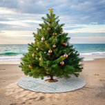 Jupon De Sapin En Polyester Brossé Seahorse Whitewashed Wood Plank Beach Theme<br><div class="desc">If you're having a beach themed christmas tree this year,  finish it off with the beach hut themed christmas tree skirt. Just add your family name</div>