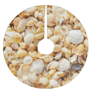 Jupon De Sapin En Polyester Brossé Seashell texturé arrière - plan de plage d'été.