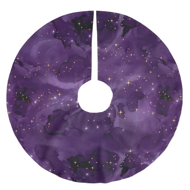Jupon De Sapin En Polyester Brossé Série Conception Galaxie Violette 8 (Devant)