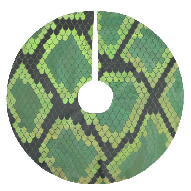 Jupon De Sapin En Polyester Brossé Serpent noir et vert (Devant)