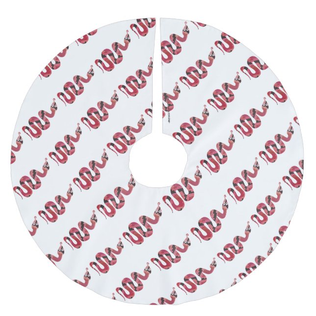 Jupon De Sapin En Polyester Brossé Silhouette de serpent noir et rouge (Devant)