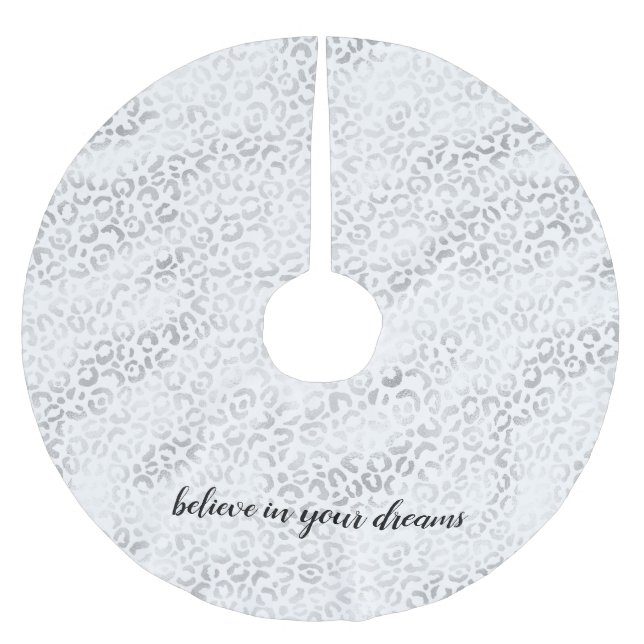 Jupon De Sapin En Polyester Brossé Silver Glam Empreinte de léopard personnalisé (Devant)