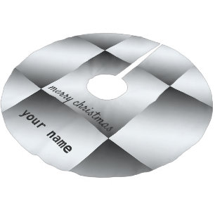 Jupon De Sapin En Polyester Brossé simple minimum ajouter votre nom joyeux brush noël